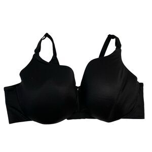Cacique Size 46DDD Bra Lightly Lined Balconette Black Underwire Full Coverage
